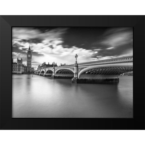 Westminster bridge with Big Ben, London, UK Black Modern Wood Framed Art Print by Frank, Assaf