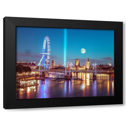 Westminster Abby-London Black Modern Wood Framed Art Print with Double Matting by Frank, Assaf