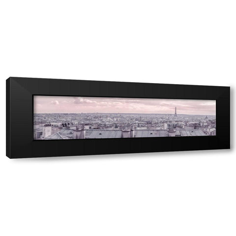 Eiffel Tower seen through the window of an apartment in Montmartre, Paris, France Black Modern Wood Framed Art Print by Frank, Assaf