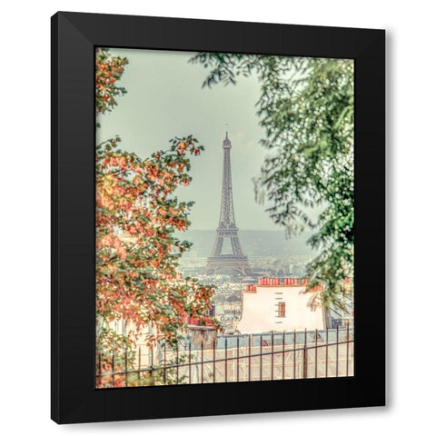 View of the Eiffel tower from Monmartre-Paris Black Modern Wood Framed Art Print by Frank, Assaf