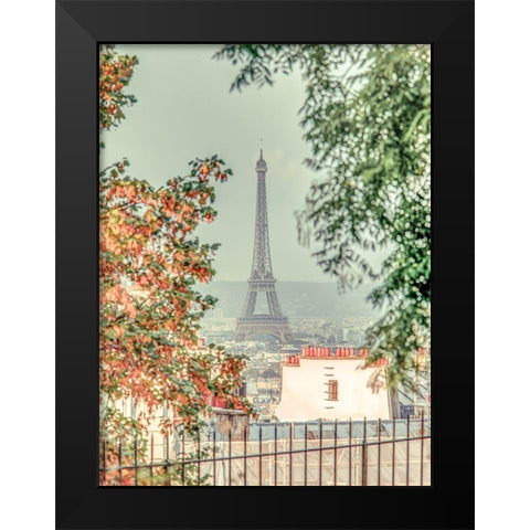 View of the Eiffel tower from Monmartre-Paris Black Modern Wood Framed Art Print by Frank, Assaf