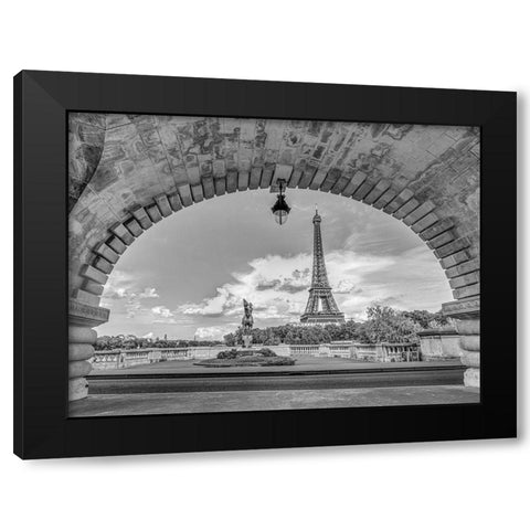 Eiffel Tower from Bir-Hakeim Bridge-Paris-France Black Modern Wood Framed Art Print with Double Matting by Frank, Assaf