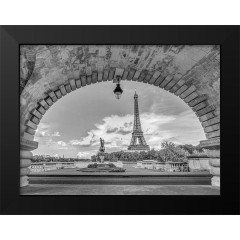 Eiffel Tower from Bir-Hakeim Bridge-Paris-France Black Modern Wood Framed Art Print by Frank, Assaf