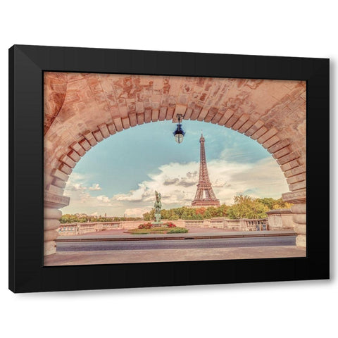 Eiffel Tower from Bir-Hakeim Bridge-Paris-France Black Modern Wood Framed Art Print with Double Matting by Frank, Assaf