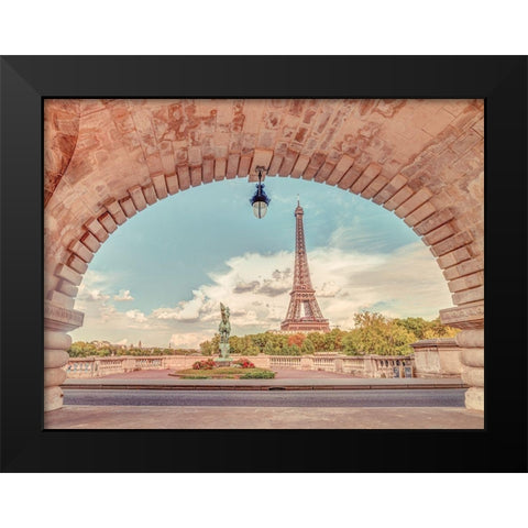 Eiffel Tower from Bir-Hakeim Bridge-Paris-France Black Modern Wood Framed Art Print by Frank, Assaf