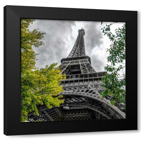 Famou Eiffel tower, Paris, France Black Modern Wood Framed Art Print with Double Matting by Frank, Assaf