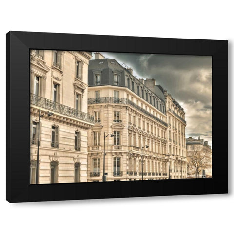 Building in Paris, France Black Modern Wood Framed Art Print with Double Matting by Frank, Assaf