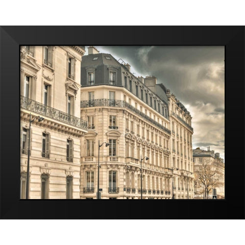 Building in Paris, France Black Modern Wood Framed Art Print by Frank, Assaf