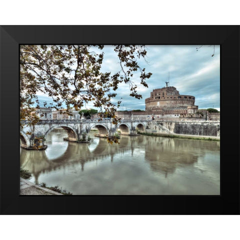Castle St Angelo in Rome, Italy Black Modern Wood Framed Art Print by Frank, Assaf