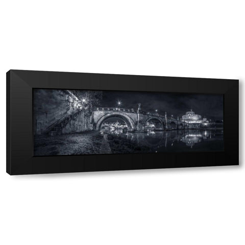 View of Castle St Angelo in Rome, Italy Black Modern Wood Framed Art Print with Double Matting by Frank, Assaf