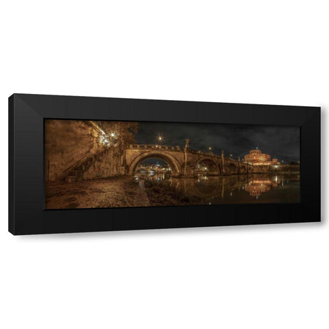 View of Castle St Angelo in Rome, Italy Black Modern Wood Framed Art Print with Double Matting by Frank, Assaf