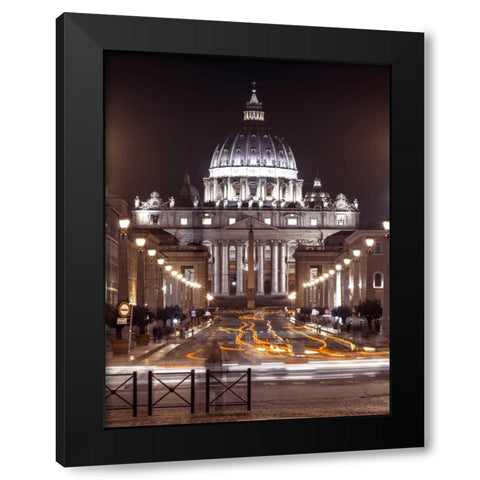 St Peters Square, Rome, Italy Black Modern Wood Framed Art Print with Double Matting by Frank, Assaf