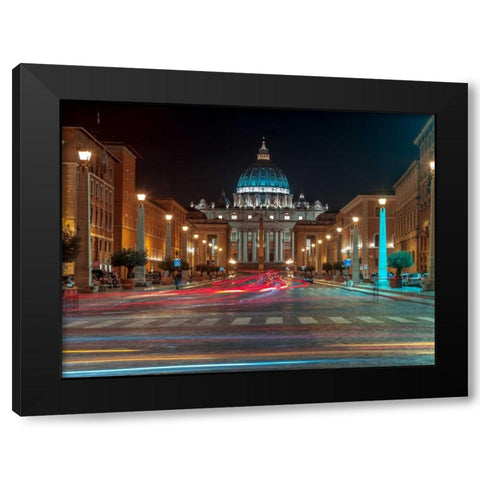 St Peters Square, Rome, Italy Black Modern Wood Framed Art Print by Frank, Assaf