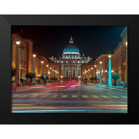 St Peters Square, Rome, Italy Black Modern Wood Framed Art Print by Frank, Assaf
