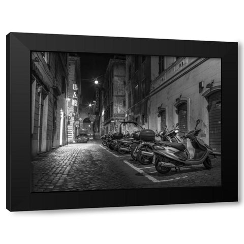 Vehicles parked on narrow city streets of Rome, Italy Black Modern Wood Framed Art Print with Double Matting by Frank, Assaf