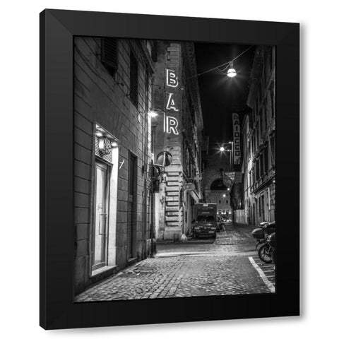 Vehicles parked on narrow city streets of Rome, Italy Black Modern Wood Framed Art Print with Double Matting by Frank, Assaf