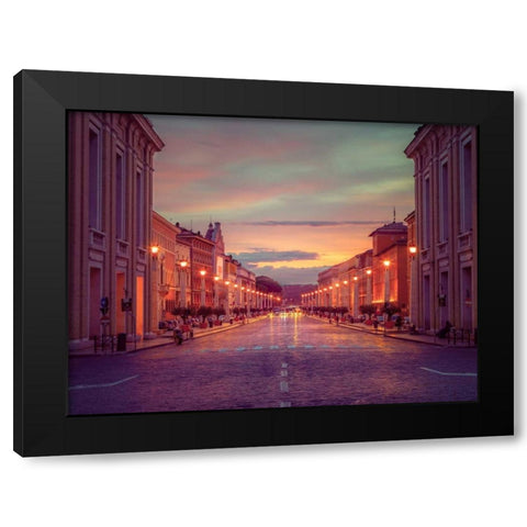 St. Peters Square at the Vatican City, Rome, Italy Black Modern Wood Framed Art Print with Double Matting by Frank, Assaf