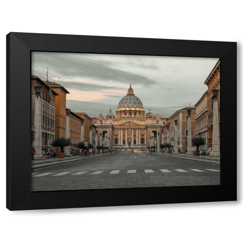 St. Peters Basilica, Rome, Italy Black Modern Wood Framed Art Print with Double Matting by Frank, Assaf