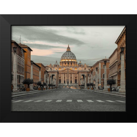 St. Peters Basilica, Rome, Italy Black Modern Wood Framed Art Print by Frank, Assaf