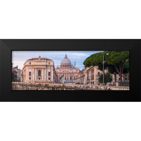 St. Peters Basilica, Rome, Italy Black Modern Wood Framed Art Print by Frank, Assaf