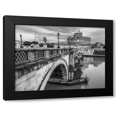 Castle St Angelo, Rome, Italy Black Modern Wood Framed Art Print with Double Matting by Frank, Assaf