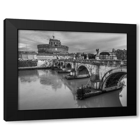 Castle St Angelo, Rome, Italy Black Modern Wood Framed Art Print with Double Matting by Frank, Assaf