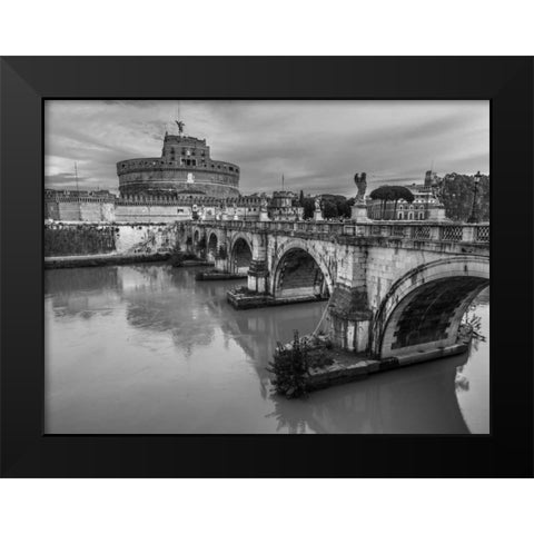 Castle St Angelo, Rome, Italy Black Modern Wood Framed Art Print by Frank, Assaf