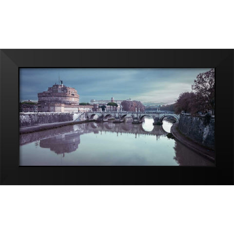 Castle St Angelo, Rome, Italy Black Modern Wood Framed Art Print by Frank, Assaf