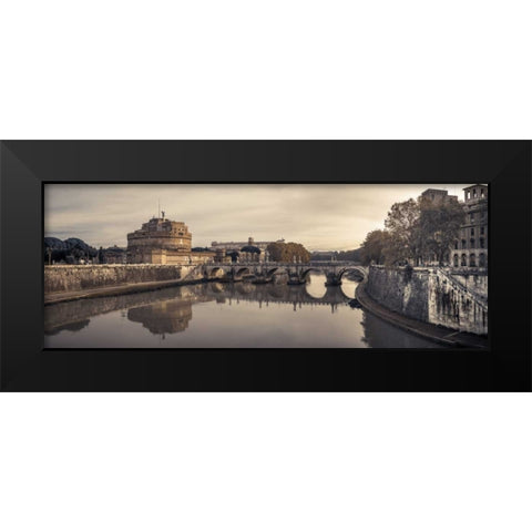 Castle St Angelo, Rome, Italy Black Modern Wood Framed Art Print by Frank, Assaf