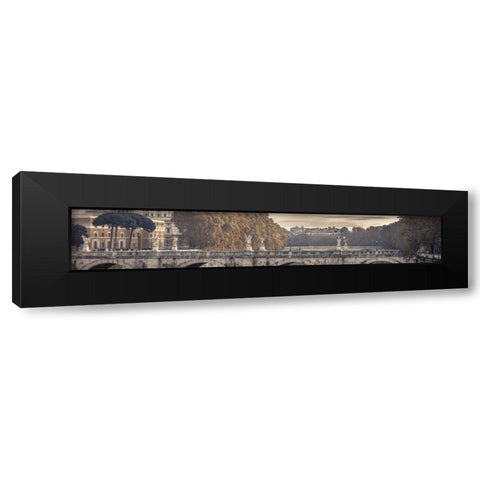 Saint Angelo bridge and Tiber River, Rome, Italy Black Modern Wood Framed Art Print with Double Matting by Frank, Assaf
