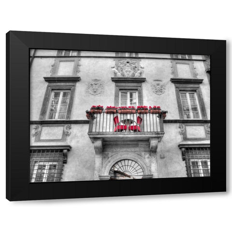 Old building with balcony in Rome, Italy Black Modern Wood Framed Art Print with Double Matting by Frank, Assaf
