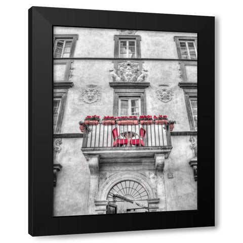 Old building with balcony in Rome, Italy Black Modern Wood Framed Art Print with Double Matting by Frank, Assaf