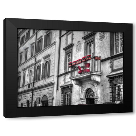 Old building with balcony in Rome, Italy Black Modern Wood Framed Art Print with Double Matting by Frank, Assaf
