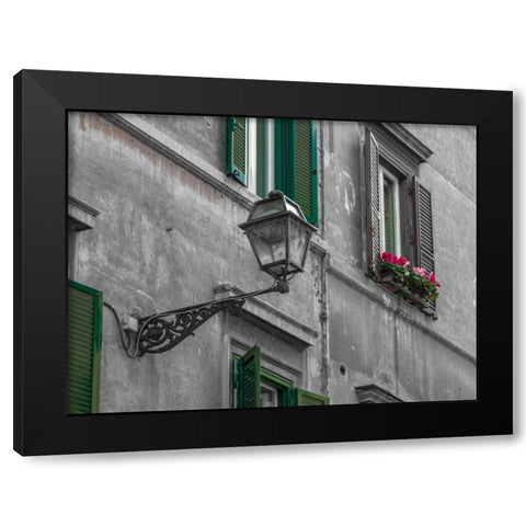 Lamp on an old buildings in city of Rome, Italy Black Modern Wood Framed Art Print with Double Matting by Frank, Assaf
