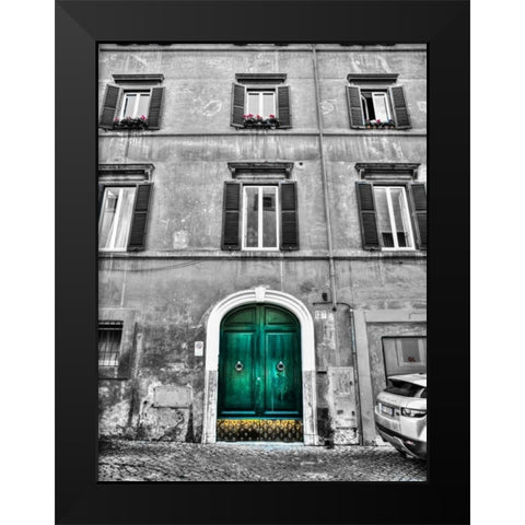 Old building in city of Rome, Italy Black Modern Wood Framed Art Print by Frank, Assaf