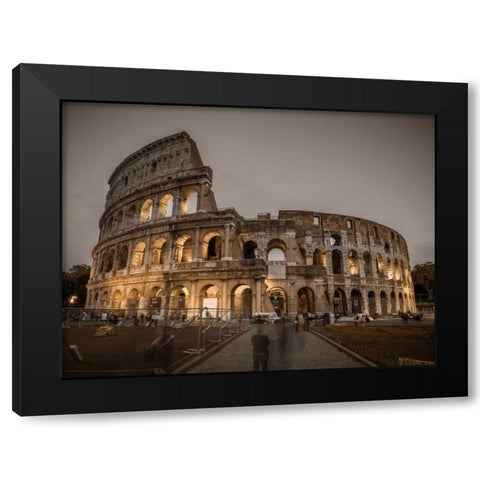 Famous Colosseum in Rome, Italy Black Modern Wood Framed Art Print with Double Matting by Frank, Assaf