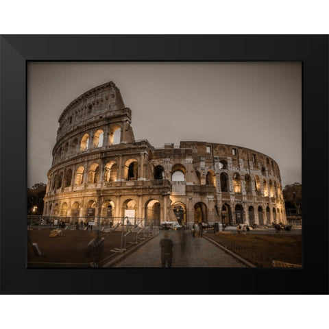 Famous Colosseum in Rome, Italy Black Modern Wood Framed Art Print by Frank, Assaf
