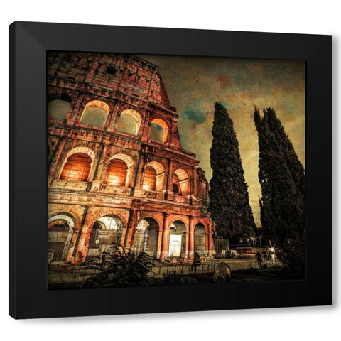 Famous Colosseum in Rome, Italy Black Modern Wood Framed Art Print with Double Matting by Frank, Assaf