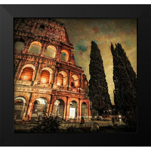Famous Colosseum in Rome, Italy Black Modern Wood Framed Art Print by Frank, Assaf
