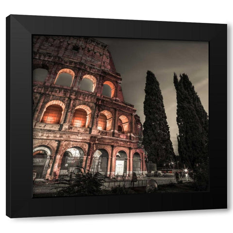 Famous Colosseum in Rome, Italy Black Modern Wood Framed Art Print with Double Matting by Frank, Assaf