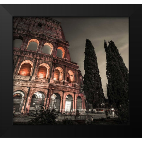 Famous Colosseum in Rome, Italy Black Modern Wood Framed Art Print by Frank, Assaf