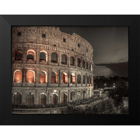 Famous Colosseum in Rome, Italy Black Modern Wood Framed Art Print by Frank, Assaf