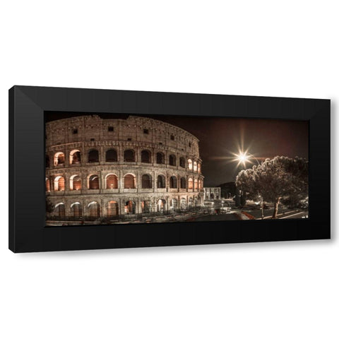 Famous Colosseum in Rome, Italy Black Modern Wood Framed Art Print with Double Matting by Frank, Assaf