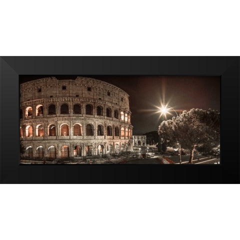 Famous Colosseum in Rome, Italy Black Modern Wood Framed Art Print by Frank, Assaf