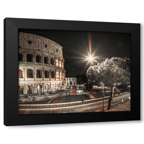 Famous Colosseum in Rome, Italy Black Modern Wood Framed Art Print with Double Matting by Frank, Assaf