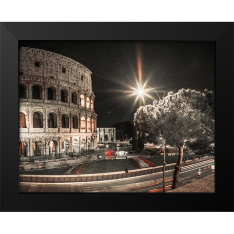 Famous Colosseum in Rome, Italy Black Modern Wood Framed Art Print by Frank, Assaf
