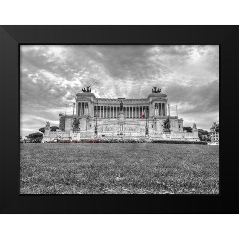 Famous Piazza Venezia in Rome, Italy Black Modern Wood Framed Art Print by Frank, Assaf
