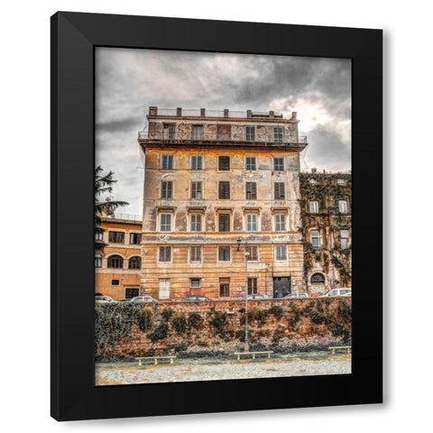 Old rustic building in Rome, Italy Black Modern Wood Framed Art Print with Double Matting by Frank, Assaf