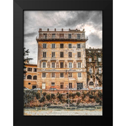 Old rustic building in Rome, Italy Black Modern Wood Framed Art Print by Frank, Assaf