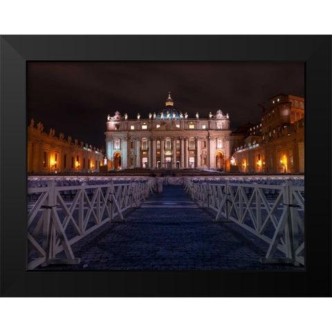 St. Peters Basilica, Rome, Italy Black Modern Wood Framed Art Print by Frank, Assaf